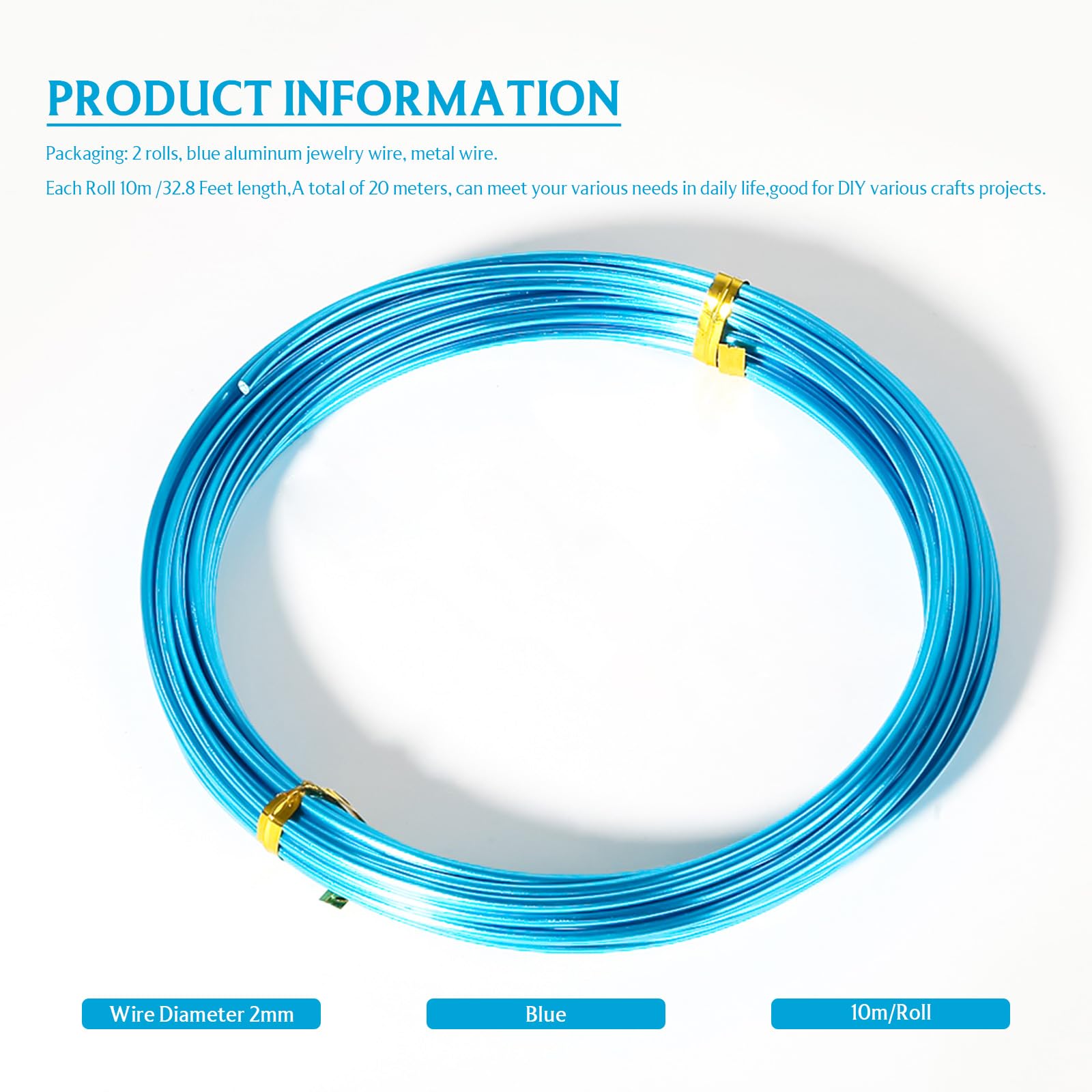 YMWALK 2mm Aluminum Craft Wire - Image 2