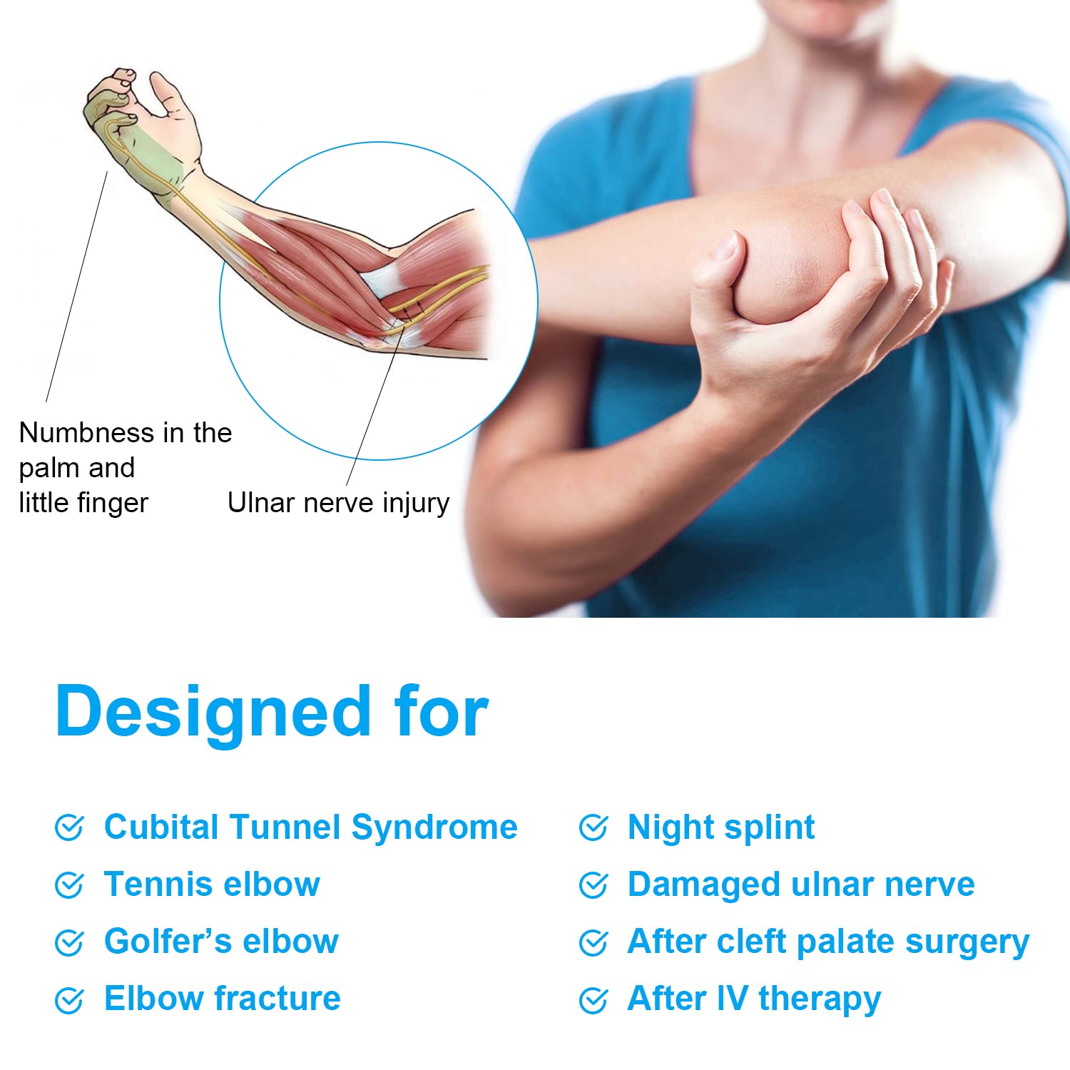 Buy Elbow Brace&Night Splint for Cubital Tunnel Syndrome, Tendonitis