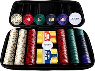 10g Ceramic Poker Chip Set 300PCS – Professional Casino-Grade Poker Set with 2 Decks of Cards & Lightweight EVA Carrying Case, Ideal for Home Games and Gifts