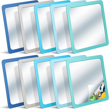 Dandat 30 Pcs Small Mirrors For Kids 6 X 6 Inches Round Unbreakable Shatter Proof Mirror For School Classroom Bathroom DIY Crafts Preschool Facial Expression (Mixed Colors