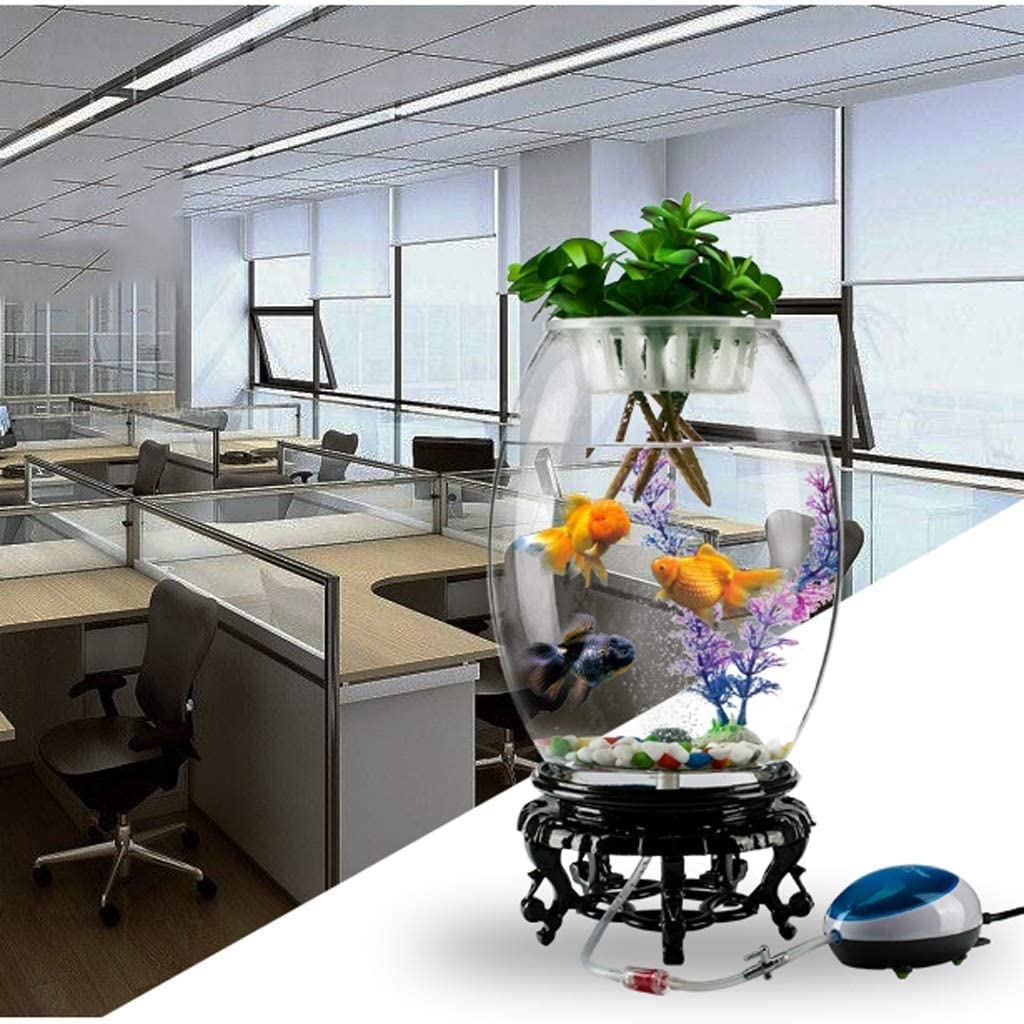 Mały blat szklany miska na ryby Mini akwarium Blat kryty mały dom akwariowy Office Decor zestaw misek na ryby dla Betta Fish Home Decor (B)