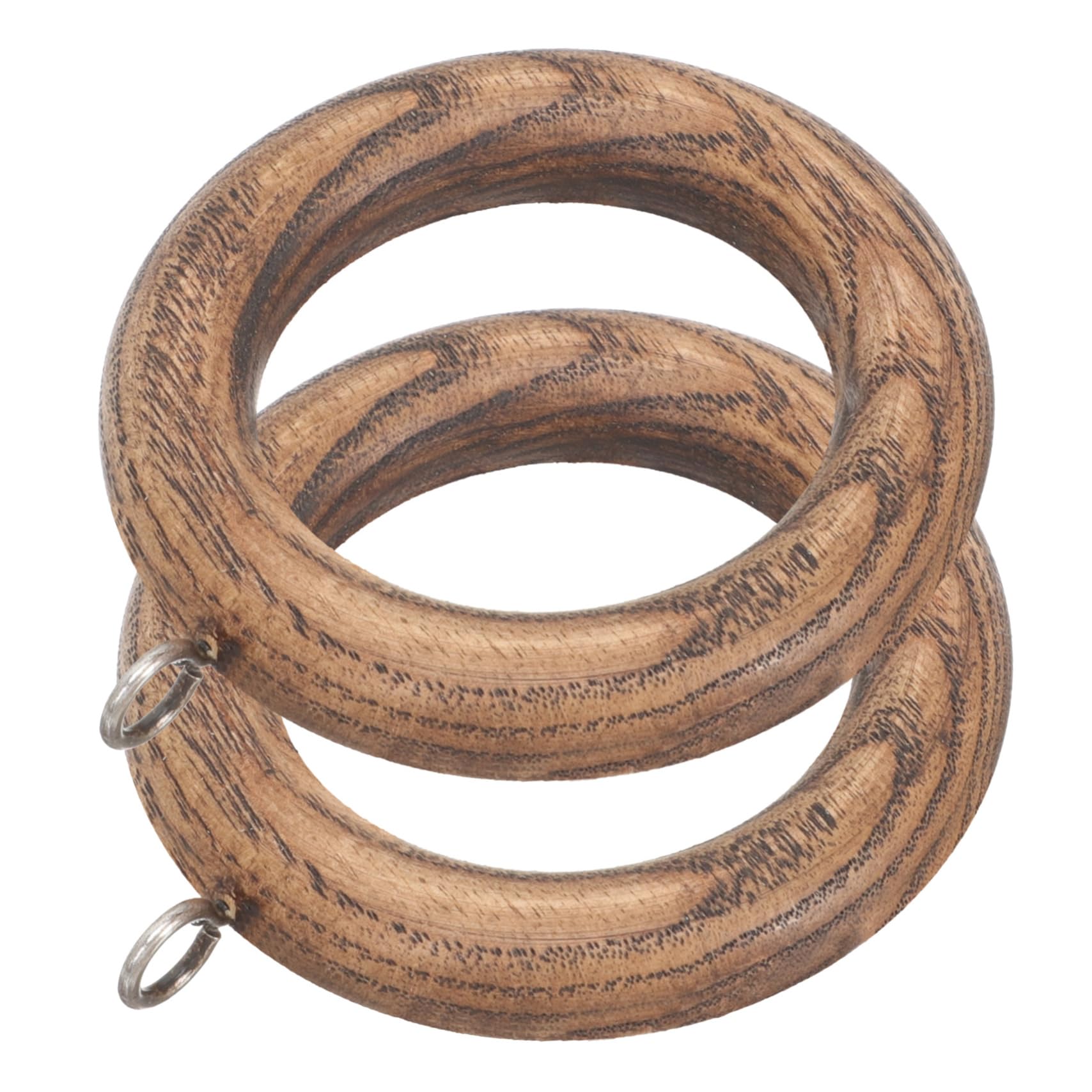 VINTORKY 2Pcs Wooden Curtain Rings Drapery Hooks for Easy Installation Fits Curtain Rods for Home Decor Walnut Color