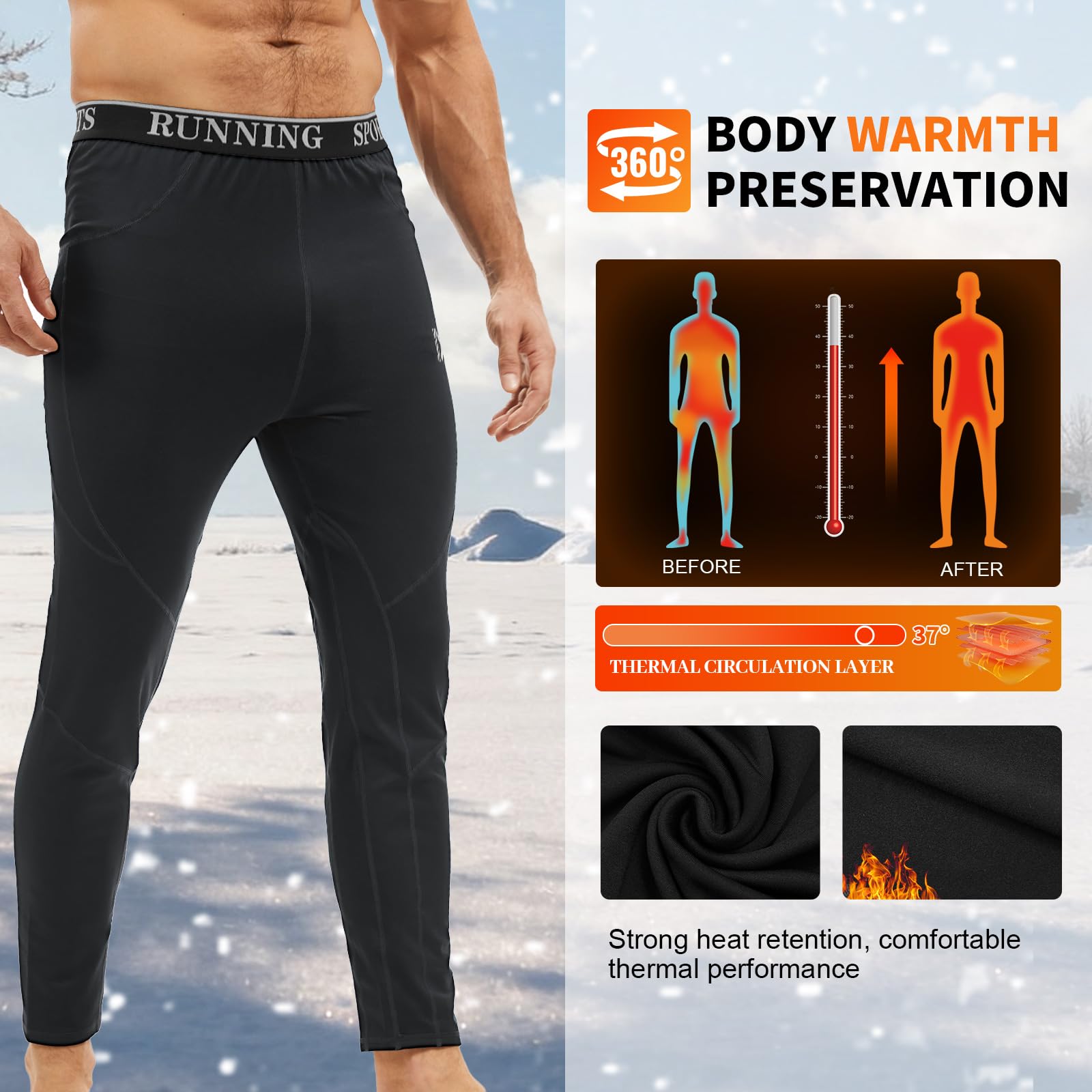 MEETYOO Leggings Hombre, Mallas Running Pantalon Deporte Pantalón de Compresión para Fitness Yoga Gym