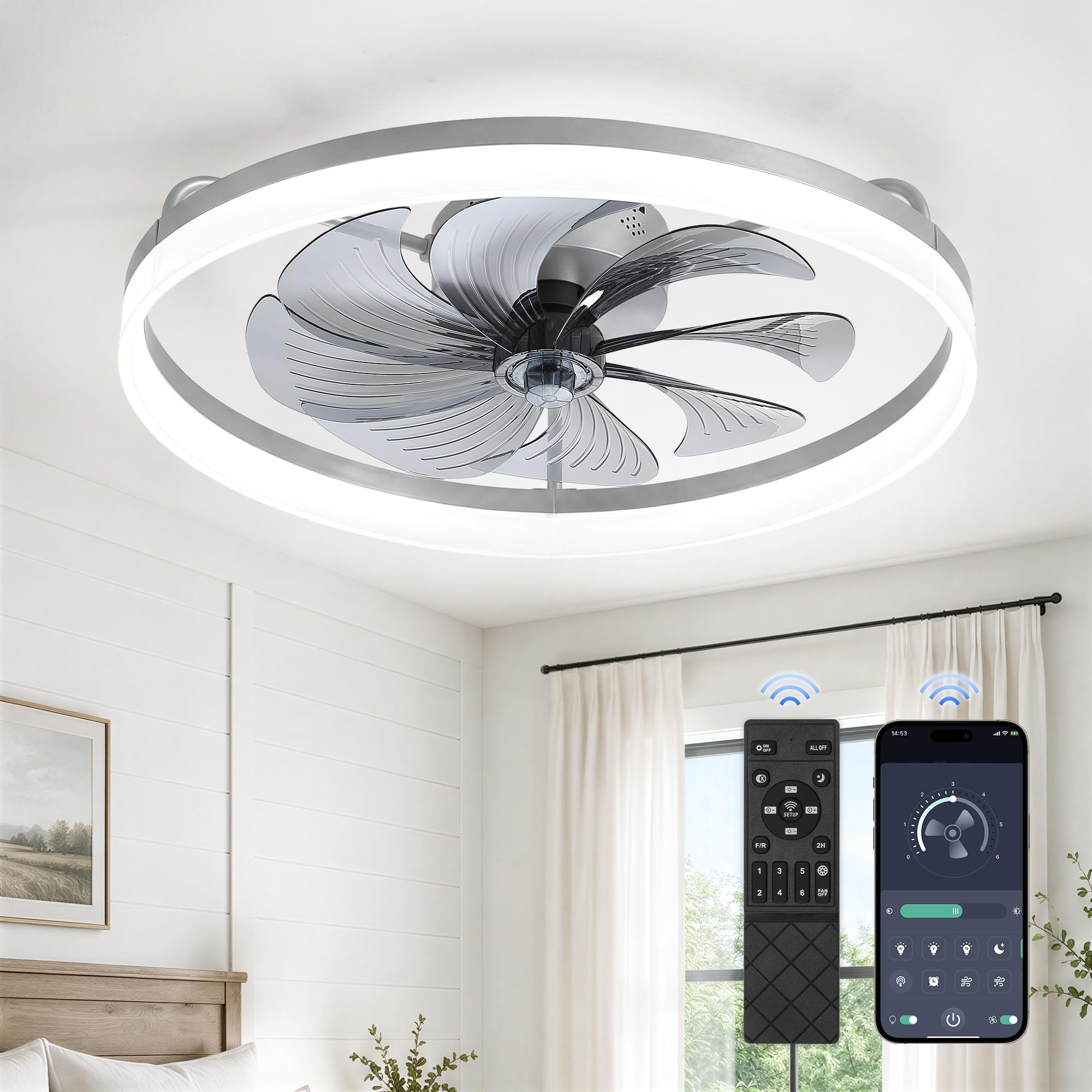 Photo 1 of LEDIARY 23" Bladeless Ceiling Fan with Light