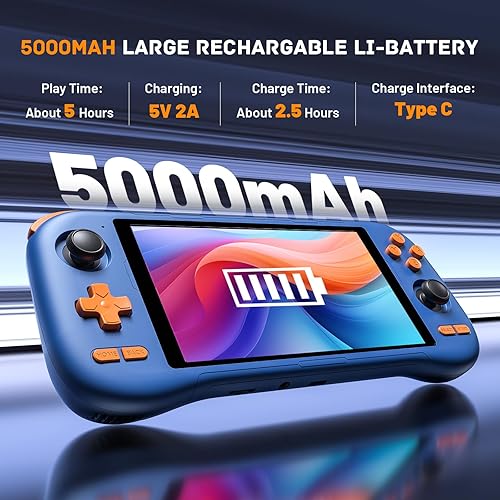 Miniatura 6 de Kinhank K56 - Consola de juegos portátil retro integrada con más de 7000 juegos, consola de juegos portátil Android 14.0, pantalla táctil de 5.5