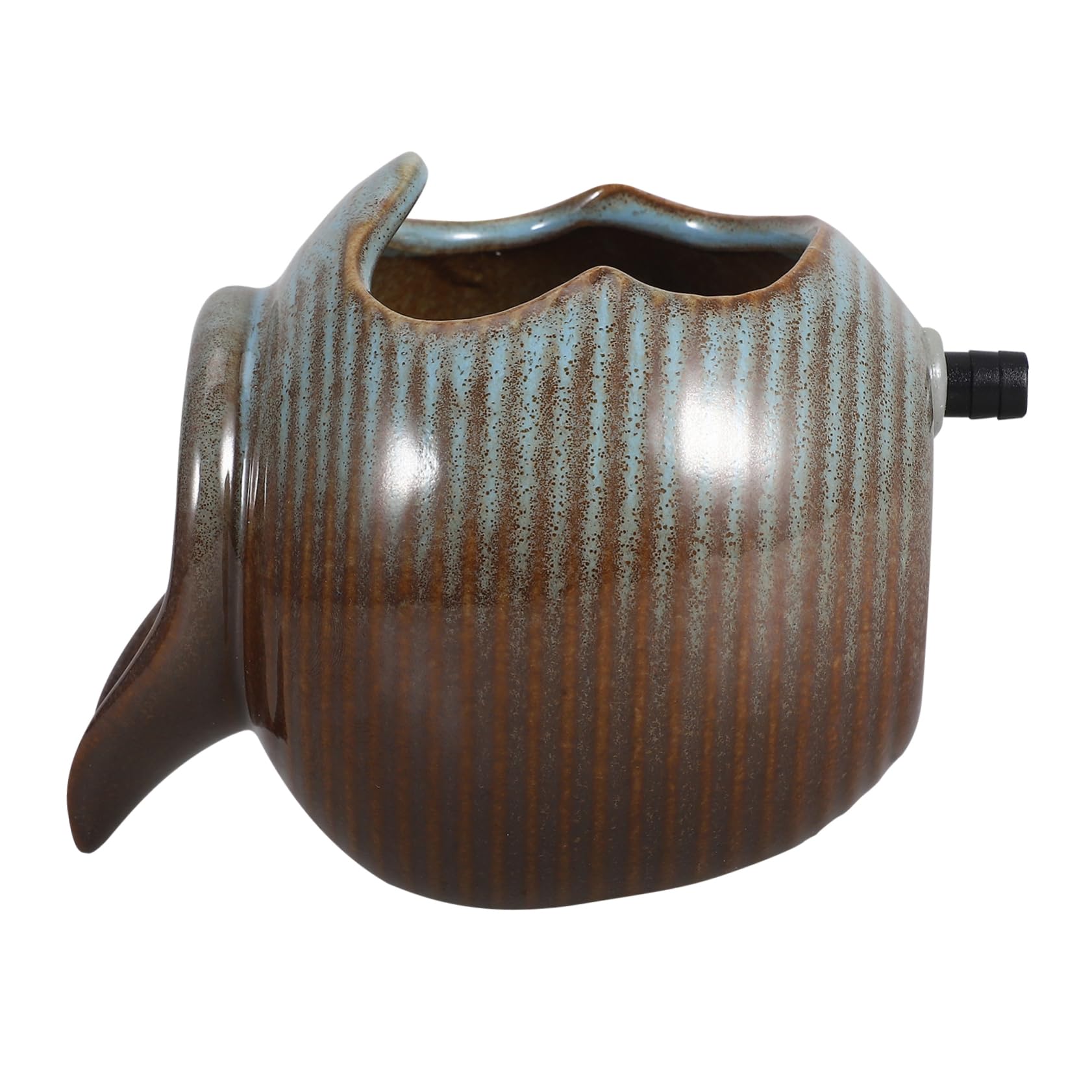 Ciieeo Ceramic Waterfall Jar Desktop Fountain Tabletop Fountain Decorative Landscape Spitter