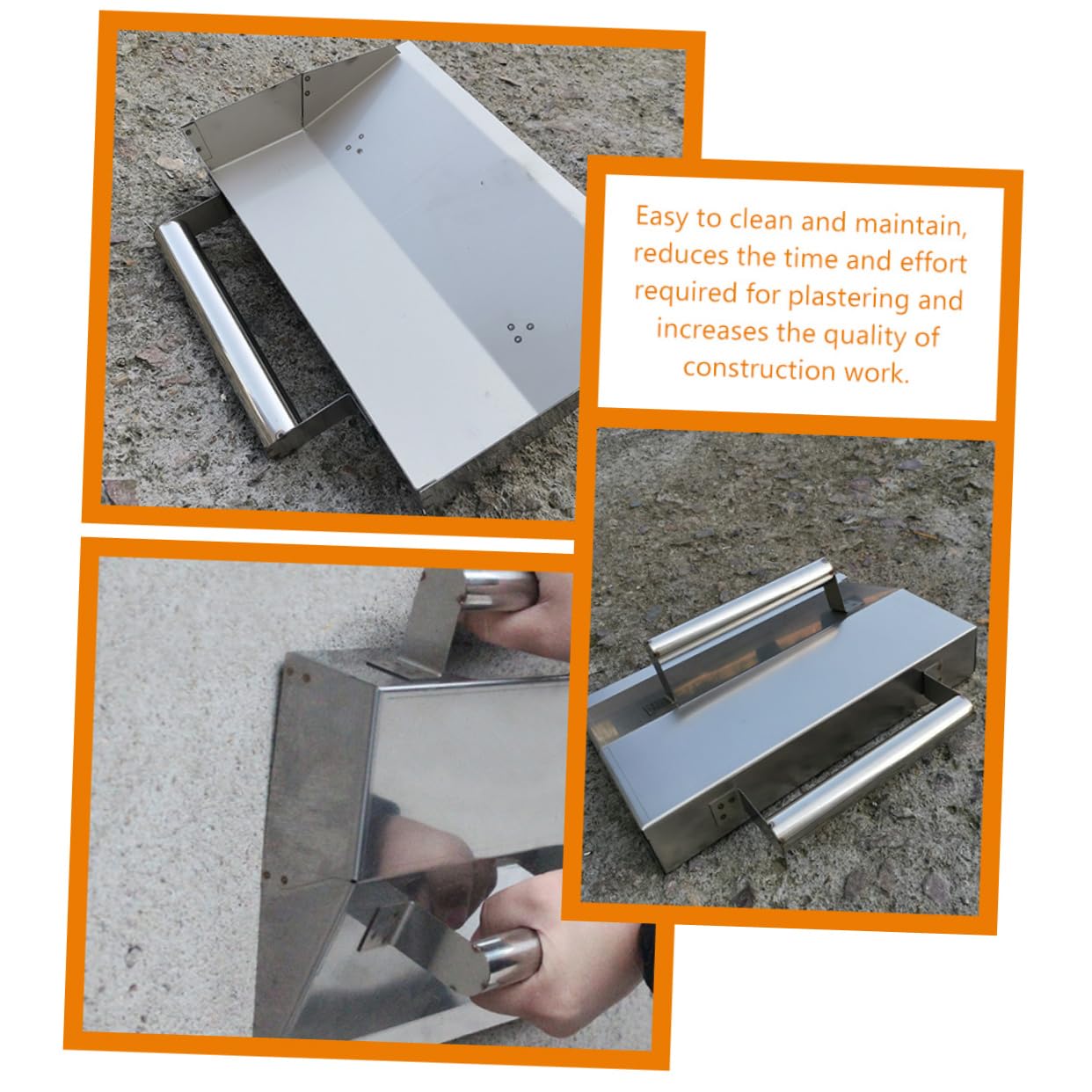 DOITOOL Strumento Professionale in Acciaio Inox Per Finitura Intonaco e Rasatura Pareti Interne Cazzuola Versatile Per Stucco Muro Pronto e Rasante Muri Esterni Per Riparazioni Murali Prec