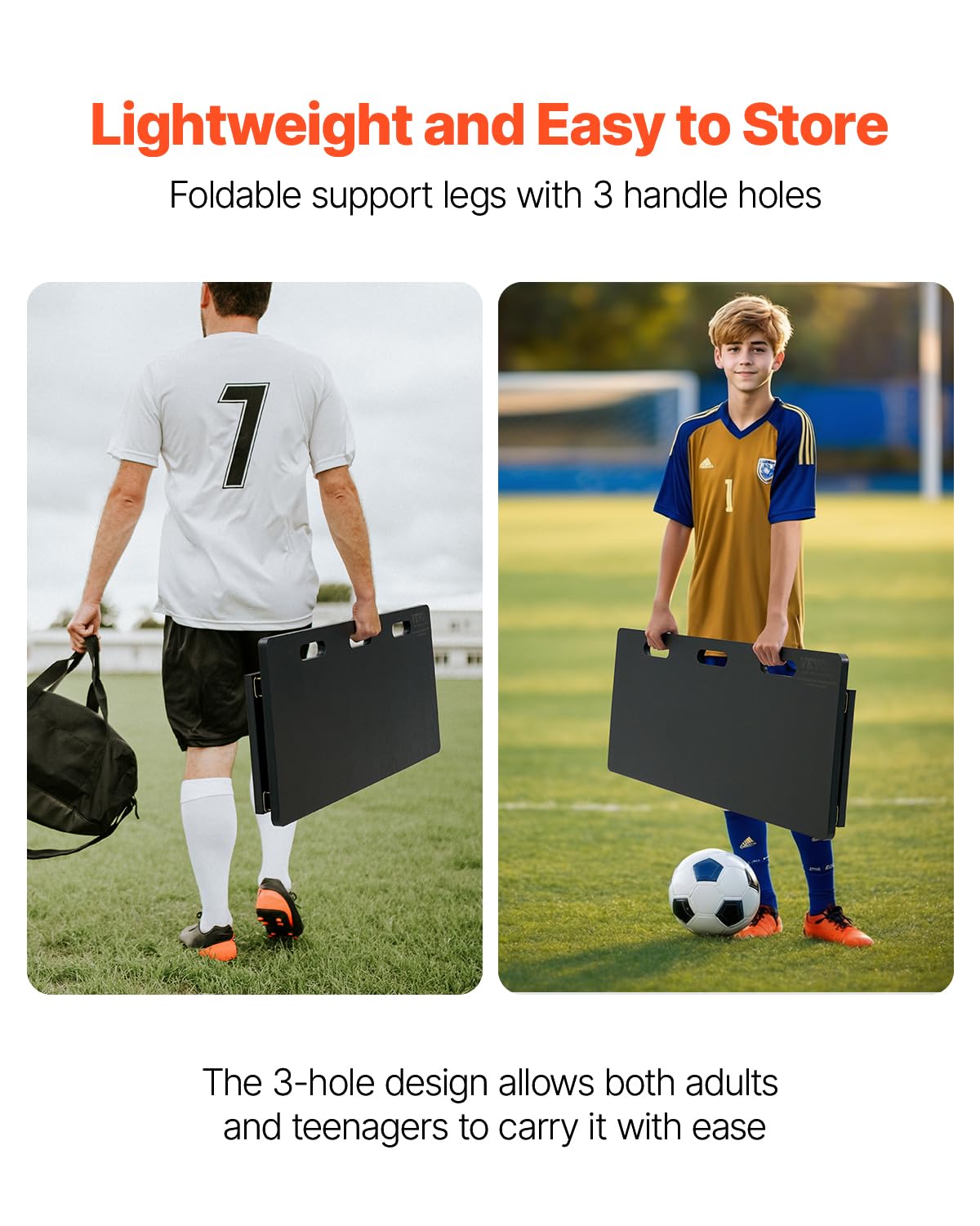 Soccer Rebounder Board, 45"X18" Portable Soccer Wall With 2 Angles Rebound, Foldable HDPE Kickback Rebound Board, Soccer Training Equipent For Kids And Adults, Passing & Shooting Practice | SHEIN