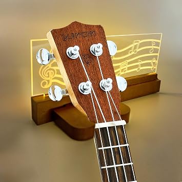 ArtBeek Guitar Stand Wall Mount with LED Lights, Solid Wood Guitar Holder Hanger Shelf with Pick Organizer for Electric Bass Ukulele Gift for Music Guitar Players Guitarist