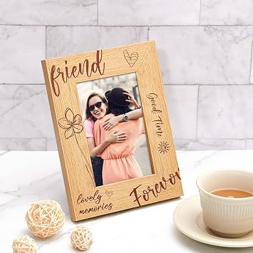 Jetec Best Friend Picture Frame, friendship Gifts, Wooden BFF Photo Frame Fit 4 x 6 Inch Photo from Girl Women for Going Away, Housewarming, Birthday Anniversary Present Idea