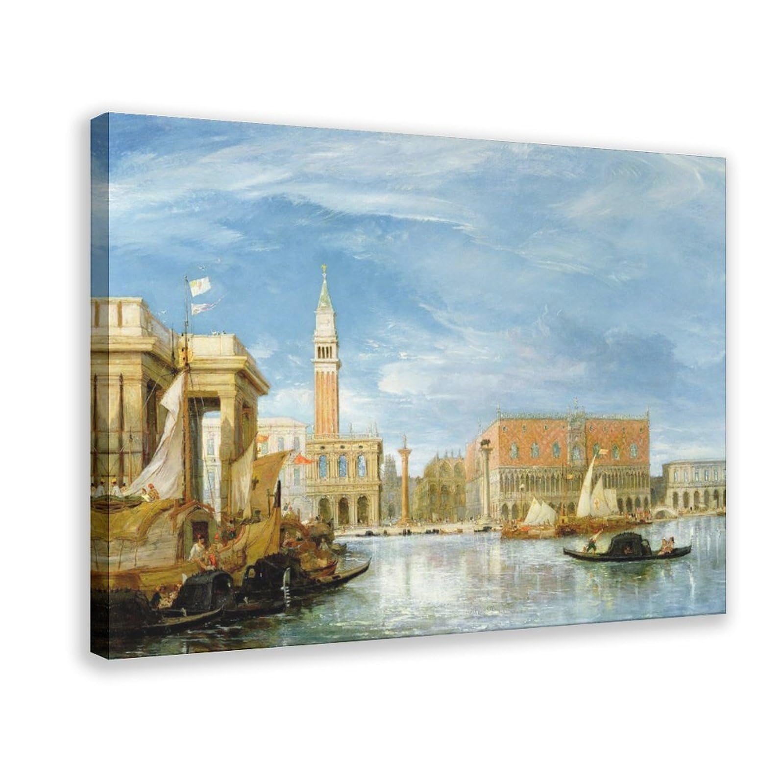 DFJyjFGJJ James Holland,View Of The Molo And The Palazzo Ducale In Venice,famous Art Poster Print for Teen Boys Room Wall Art Canvas Painting 24" L X 36" W