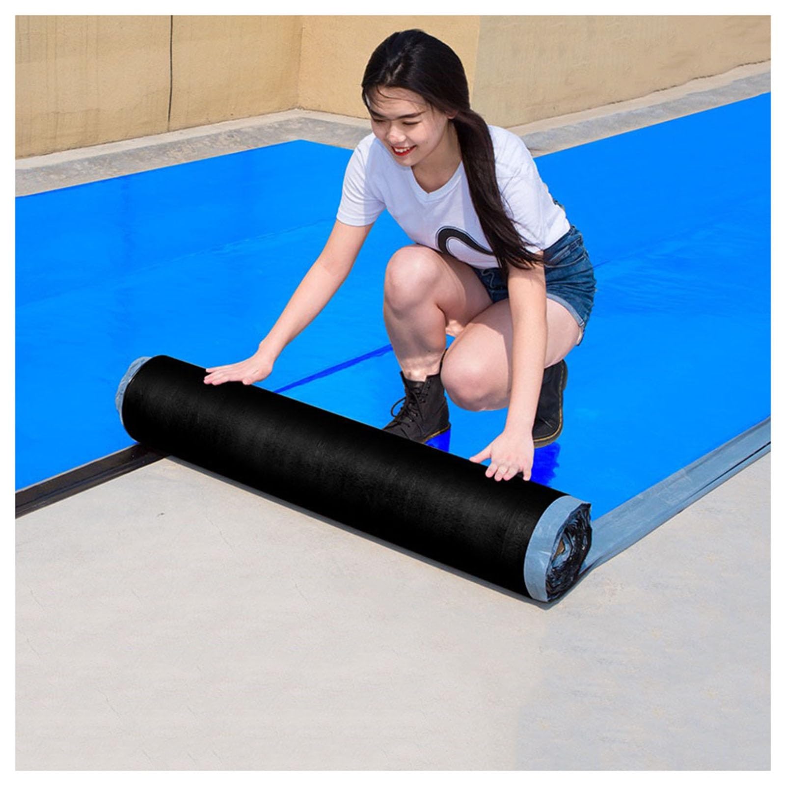 Genérico Fieltro Autoadhesivo Impermeable para techos, Cinta Azul para reparación de Tejas asfálticas, Rollo de lámina impermeabilizante para techos, Cinta de Sellado para protección contra Fugas (10