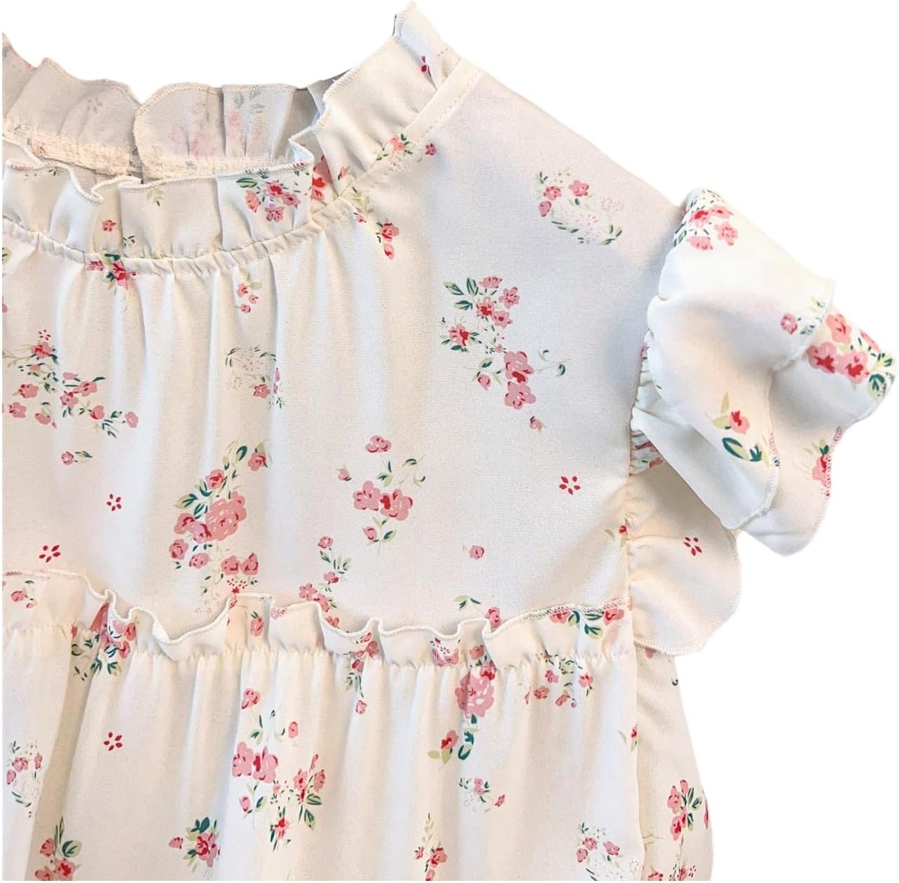 SOLY HUX Women's Plus Size Floral Ruffle Cap Sleeve Summer Tops Frill Mock Neck Peplum Babydoll Vacation Boho Blouse - Image 4