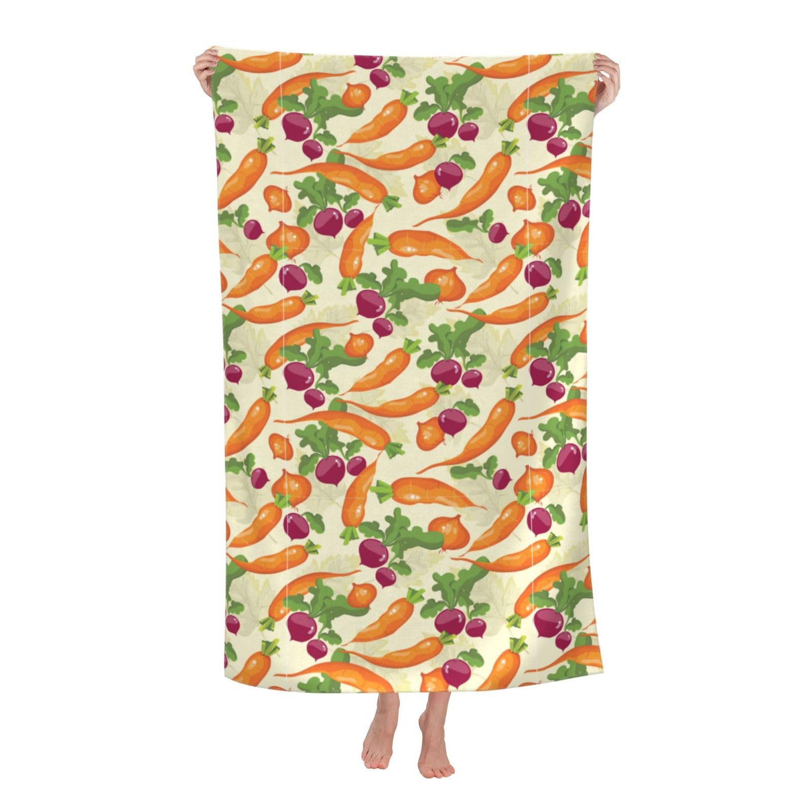 Cbaaghh Cartoon Vegetables Print Adult Beach Towels,Beach & Pool Towel,Beach Towels,Towels For Camping