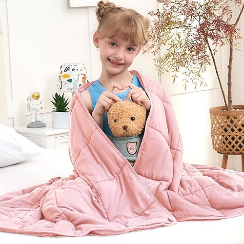 Miniatura 61 de BETU - Manta con peso infantil tamaño decorativo, 10 libras, 40x60 pulgadas, refrescante y transpirable, para 80-120 libras suave y gruesa con Azul