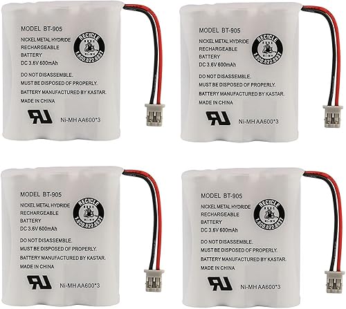 Miniatura 4 de Kastar Paquete de 2 baterías de repuesto para Uniden BT-905 BT905 BP-905 BP905 BT-1006 BT-800 BT800 BP-800 BP800, Uniden TRU3466 TRU348 TRU3485