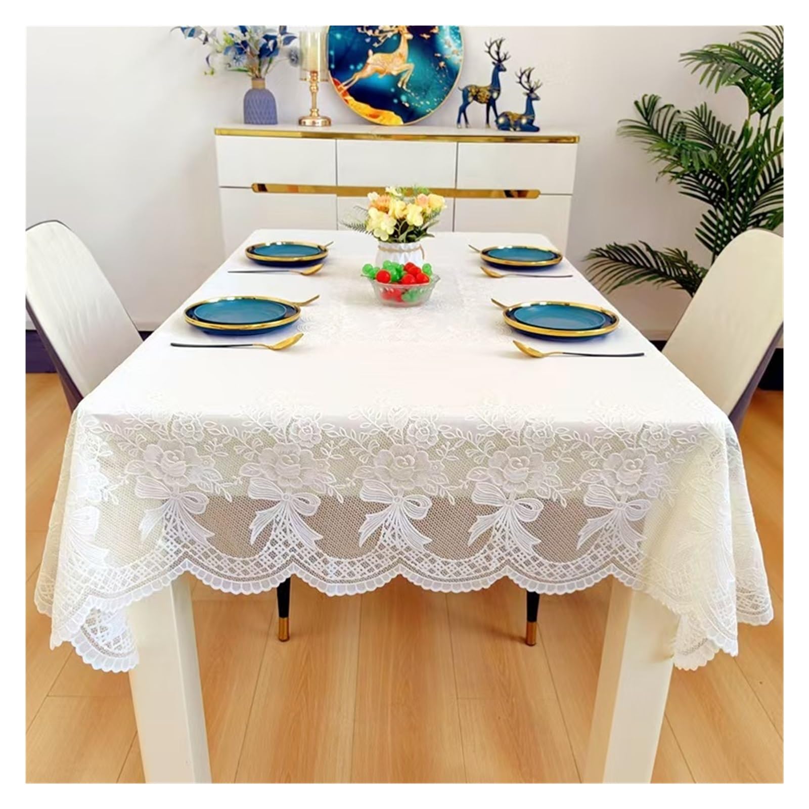 BDFJEDS Waterproof Tablecloth Rectangular PVC Tablecloth Waterproof Table Cloth Oilproof Wash Free Dining Protection Cover(90x140cm)