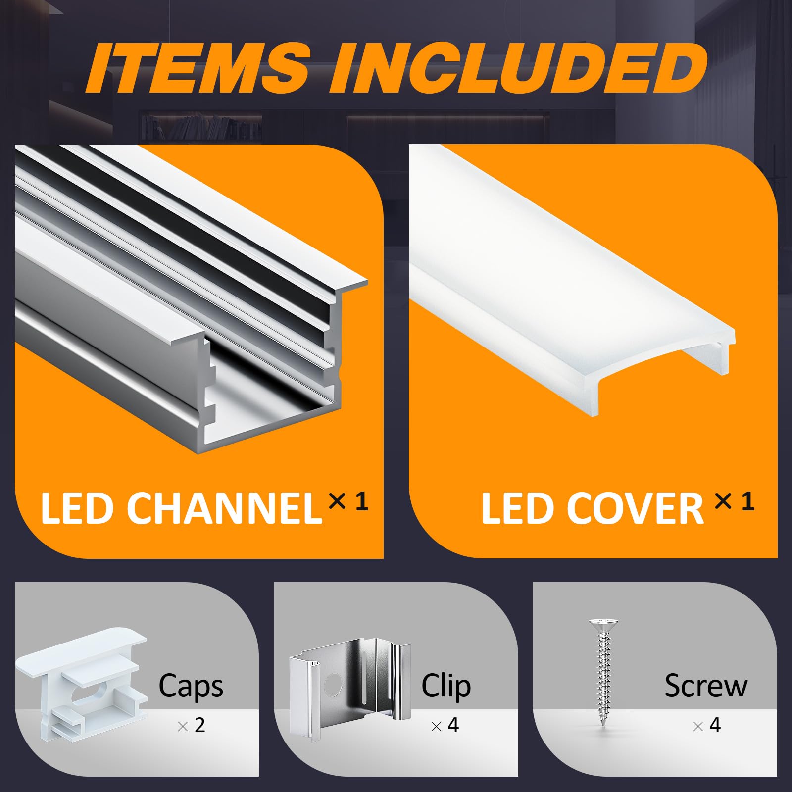 Profilo in alluminio a LED, 20 x 2 m (40 m), per strisce LED fino a 15 mm di larghezza, con copertura in PC bianco latte e set di accessori (SP25)