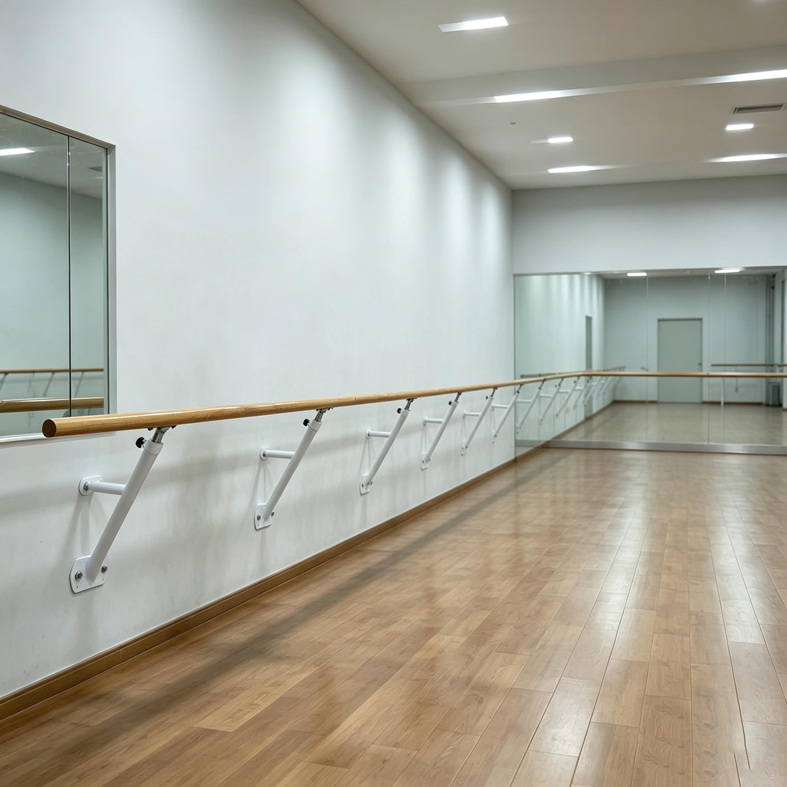 Barra de ballet doble para montar en la pared,barra de danza de madera de altura ajustable para niño y adultos,barra de estiramientos para gimnasio en casa para practicar ballet yoga danza y fitness
