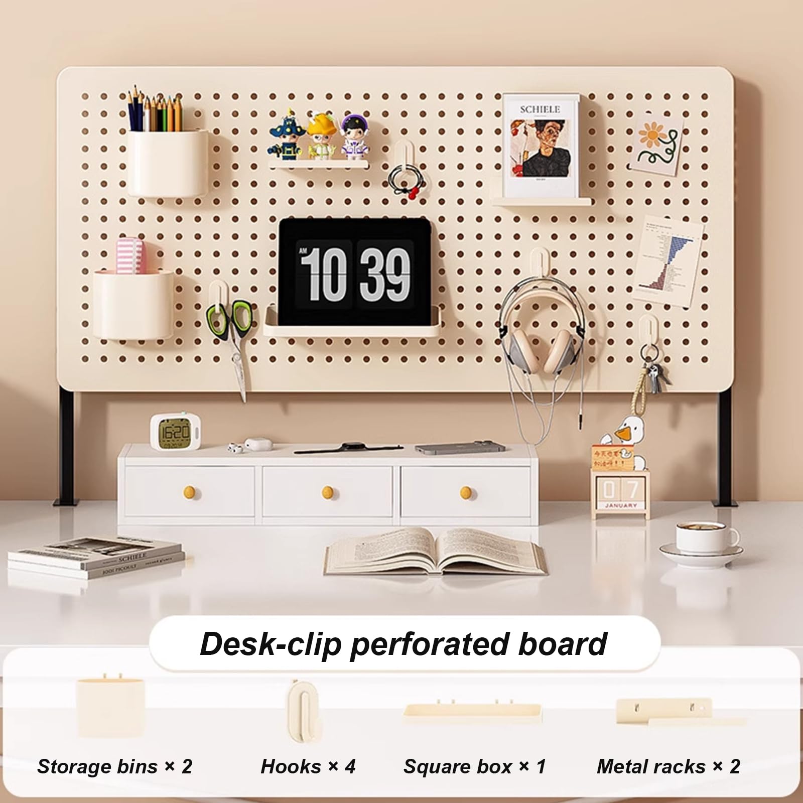 Tableau perforé en métal à coller