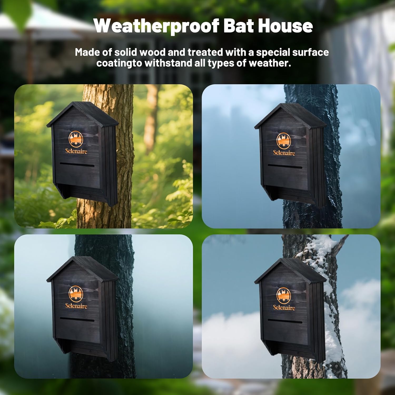 Outdoor Bat House – Cleans Outdoor Yard, Repels Mosquitoes. Perfectly Designed Large 3-Chamber bat Boxes. Combining Our Professional Design, You can Almost be Certain to Attract Bats