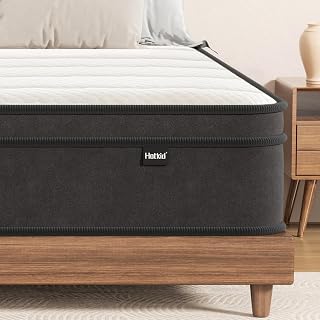 Hotkid 10 Inch Queen Hybrid Mattress in a Box - Pocket Springs, High-Density Foam for Breathable Support & Pressure Relief