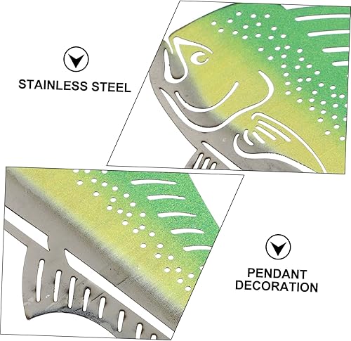 Miniatura 9 de VOSAREA Escultura de cristal 1 juego de colgante de tiburón junto al mar océano decorativo peces de acero inoxidable decoración del océano