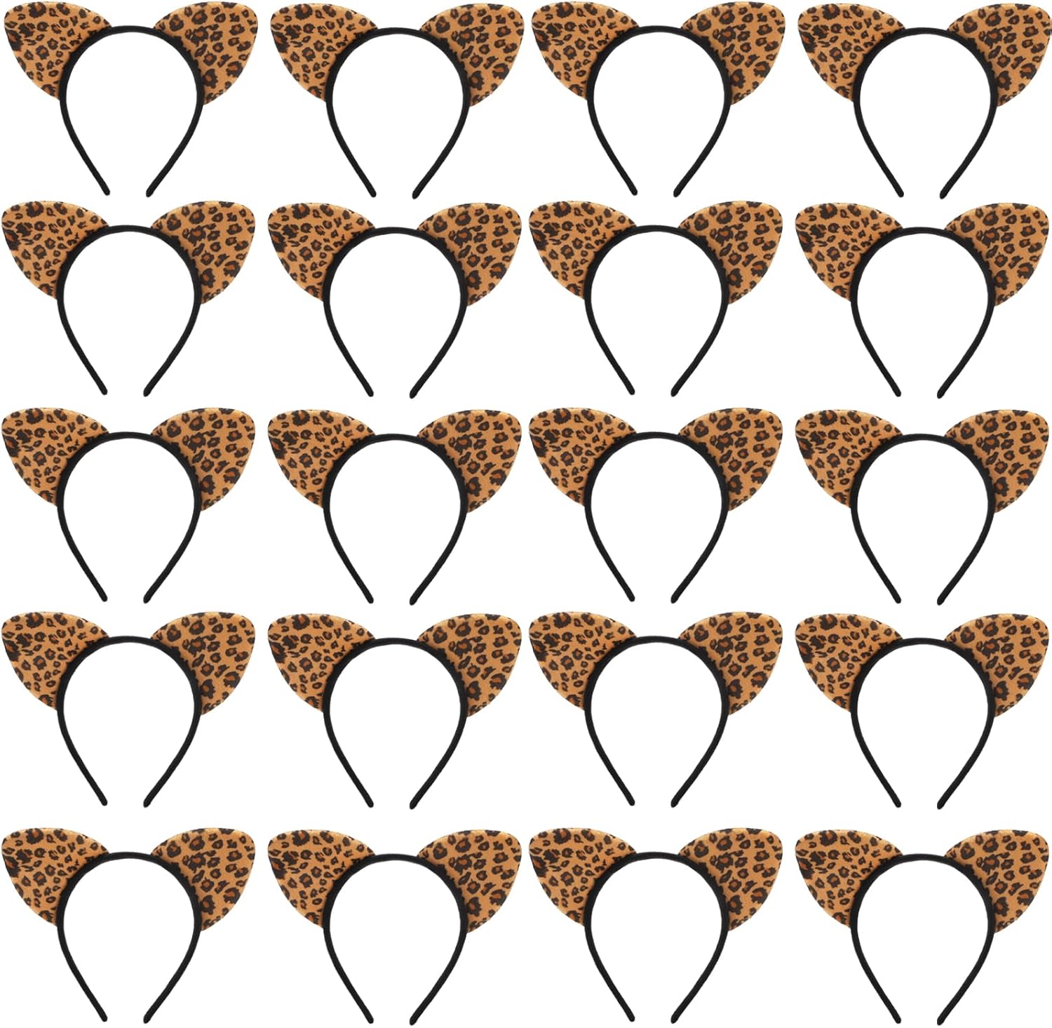Yesland 20 Pcs Cheetah Ears Headband for Women, Leopard Cat Ears Headband Birthday Party Decorations Supplies Halloween Costume Accessory - Image 4