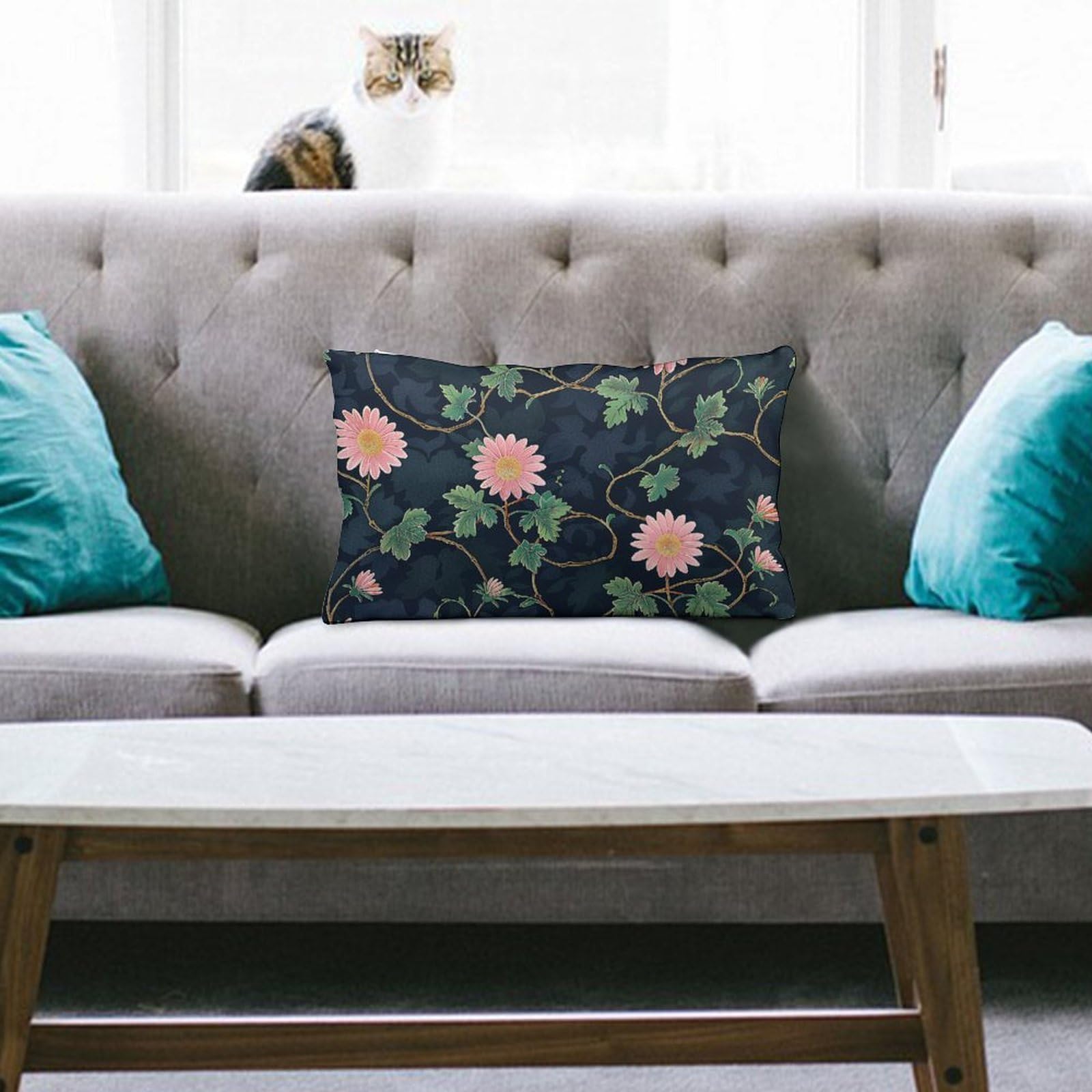 NTVOWPZO Decoration Throw Pillow Covers 8"x12" Pillowcases Covers Daisies and Vines Soft Pillowcases Modern Farmhouse Home Decor Sofa Cushions Covers for Couch Bed Living Room