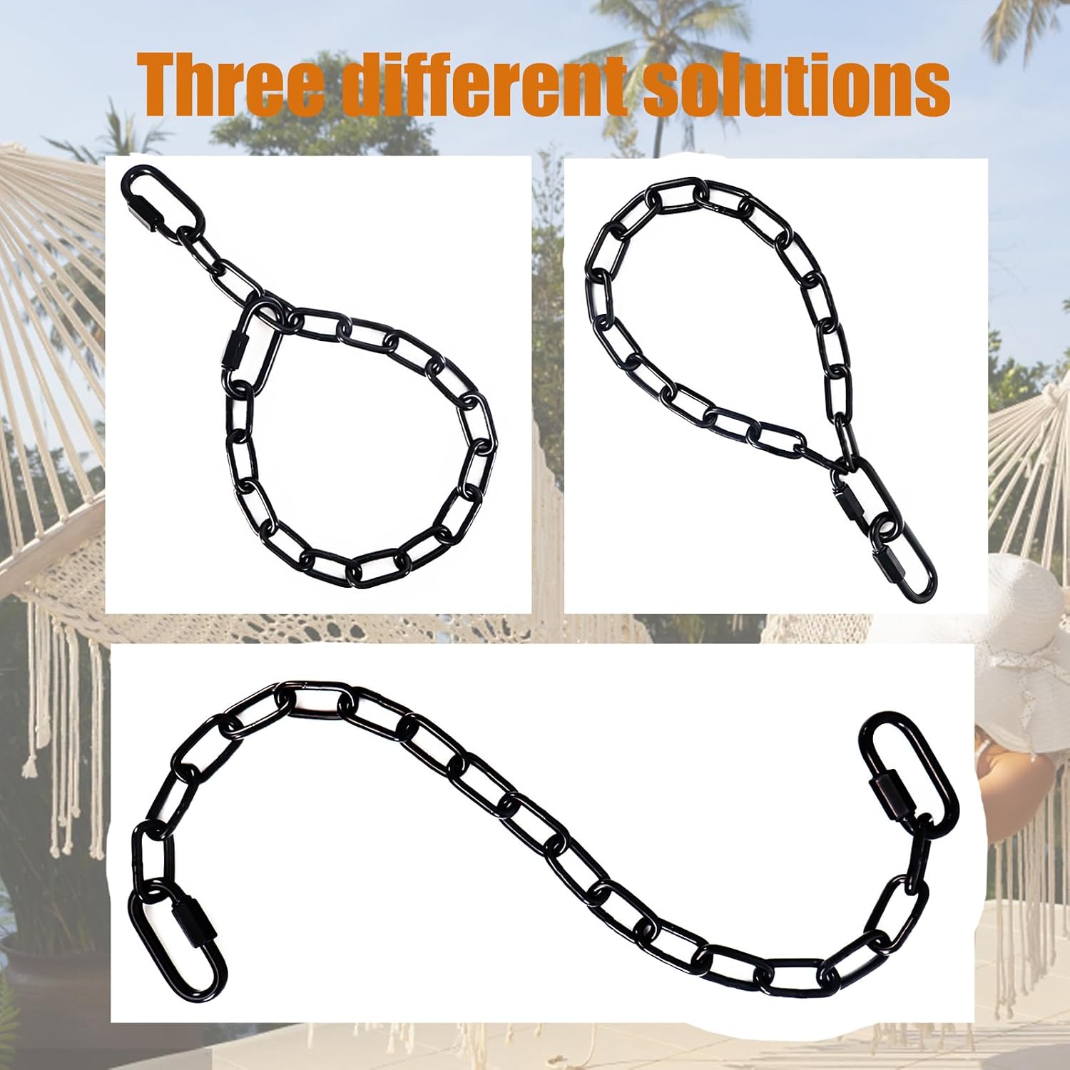 Swing Chain 2 Pack, Porch Swing Hanging Kit Heavy Duty Hanging Chair Chain