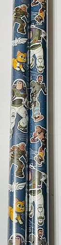 2 rollos de papel de regalo de Navidad de Buzz Lightyear, 40 pies cuadrados en total
