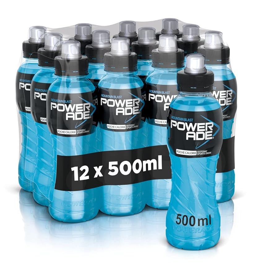 Immagine del prodotto Powerade Mountain Blast Sport Drink – Bevanda Isotonica, Bottiglia Ergonomica in PET 100% Riciclabile con Tappo Sport, Soluzione di Carboidrati e Elettroliti, 500 ml, Confezione da 12 (12 x 500 ml)