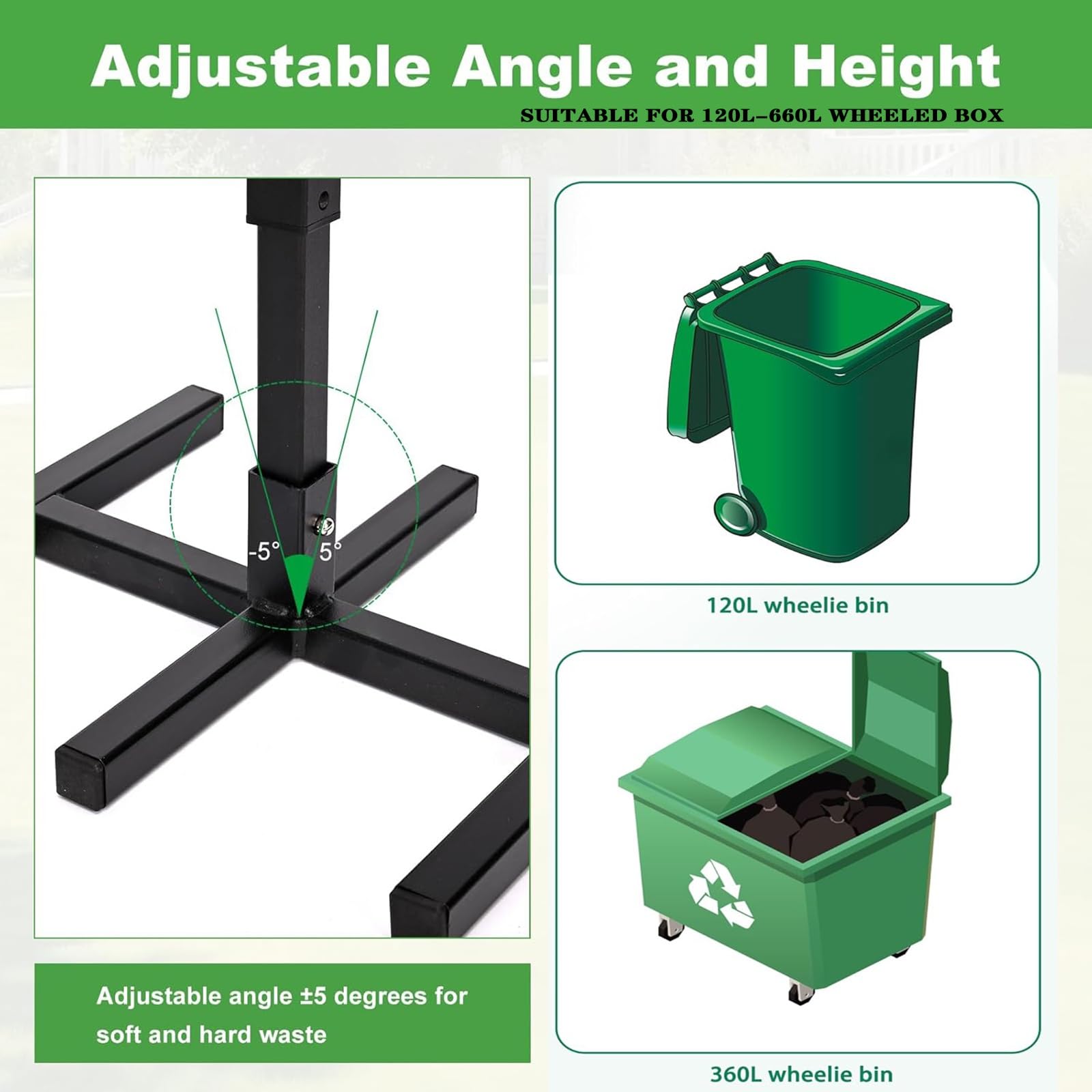 Compactador de basura manual, triturador de basura, herramienta manual para reciclar residuos domésticos con mango ajustable para cocinas al aire libre, restaurantes, contenedores de basura, contene