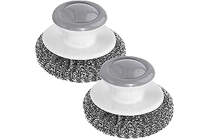 Onewly 2Pack Steel Wool Scrubber with Handle