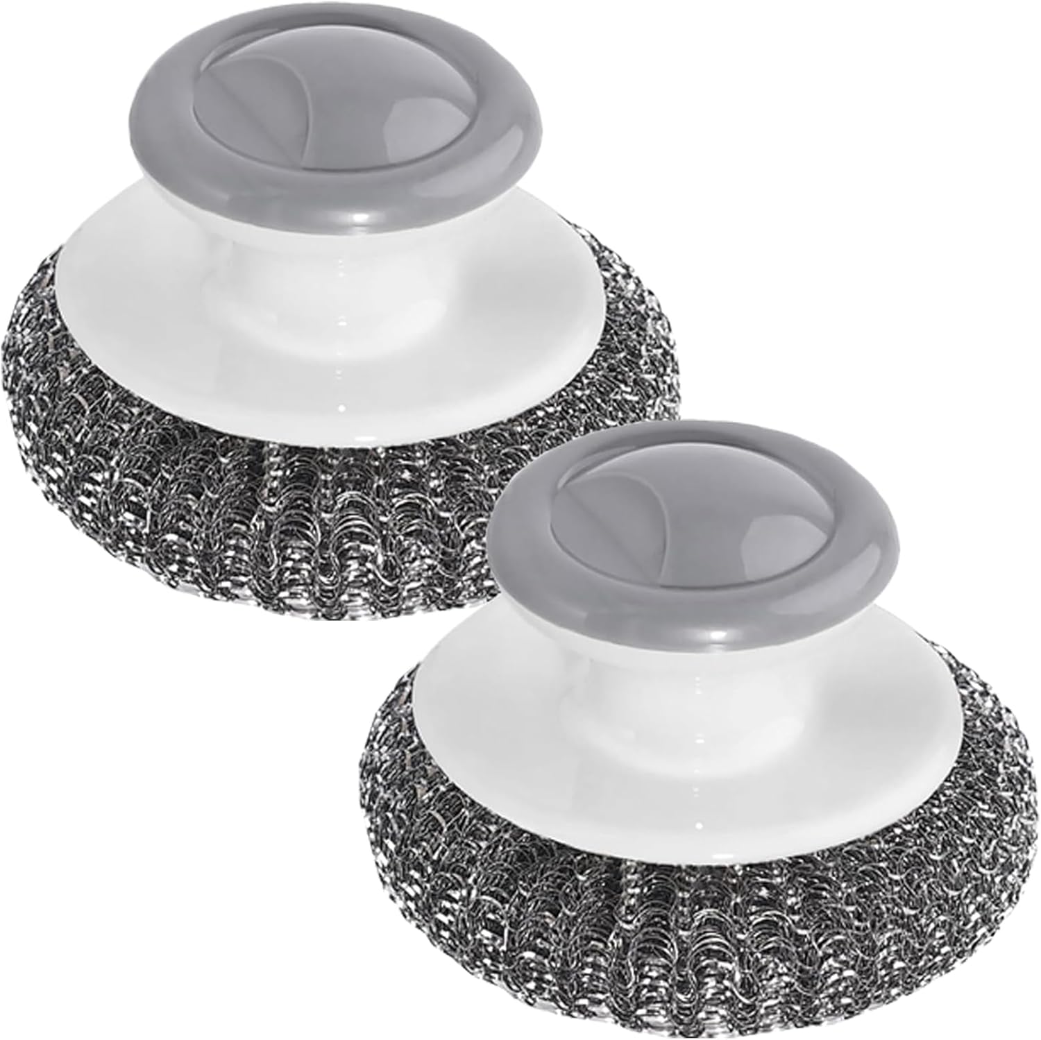 Onewly 2Pack Steel Wool Scrubber with Handle, Stainless