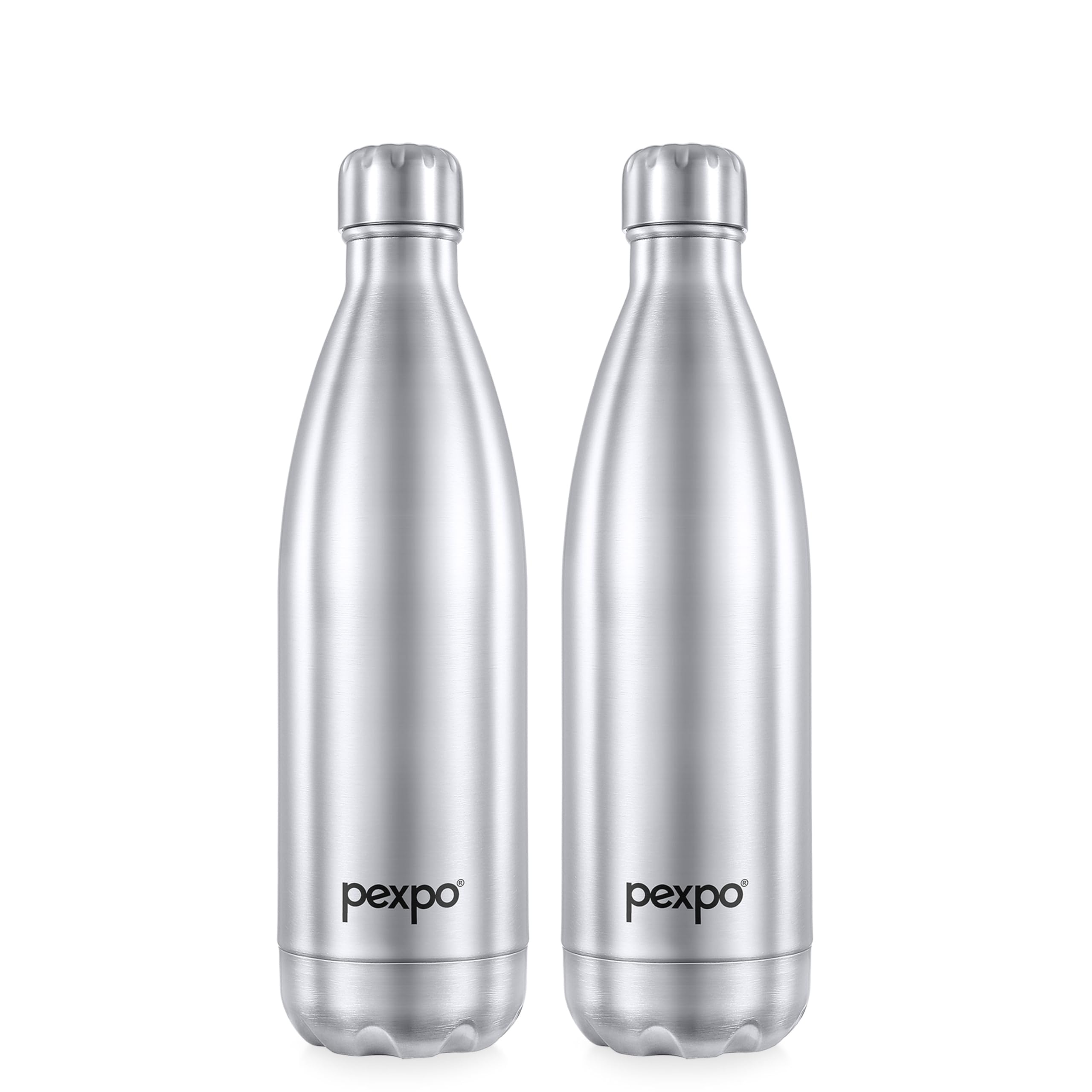 Go24 pexpo Stainless Steel Water Bottle Electro Silver 750ml