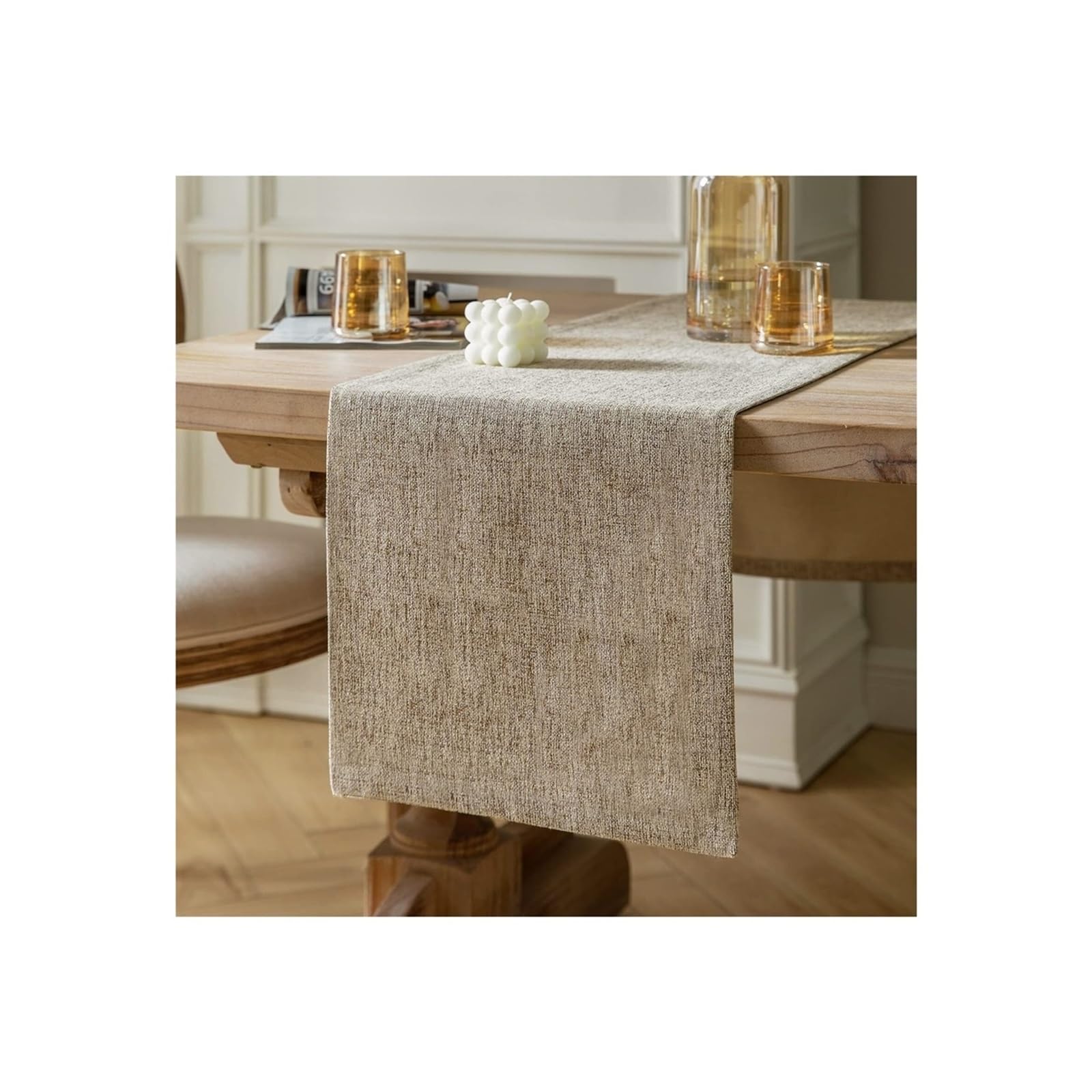 Cheesecloth Table Runners Burlap Style Farmhouse Table Runners , Beige Rustic Woven Dining Runner For Home,Party Decoration, Everyday Use(Milky White,30x180cm)