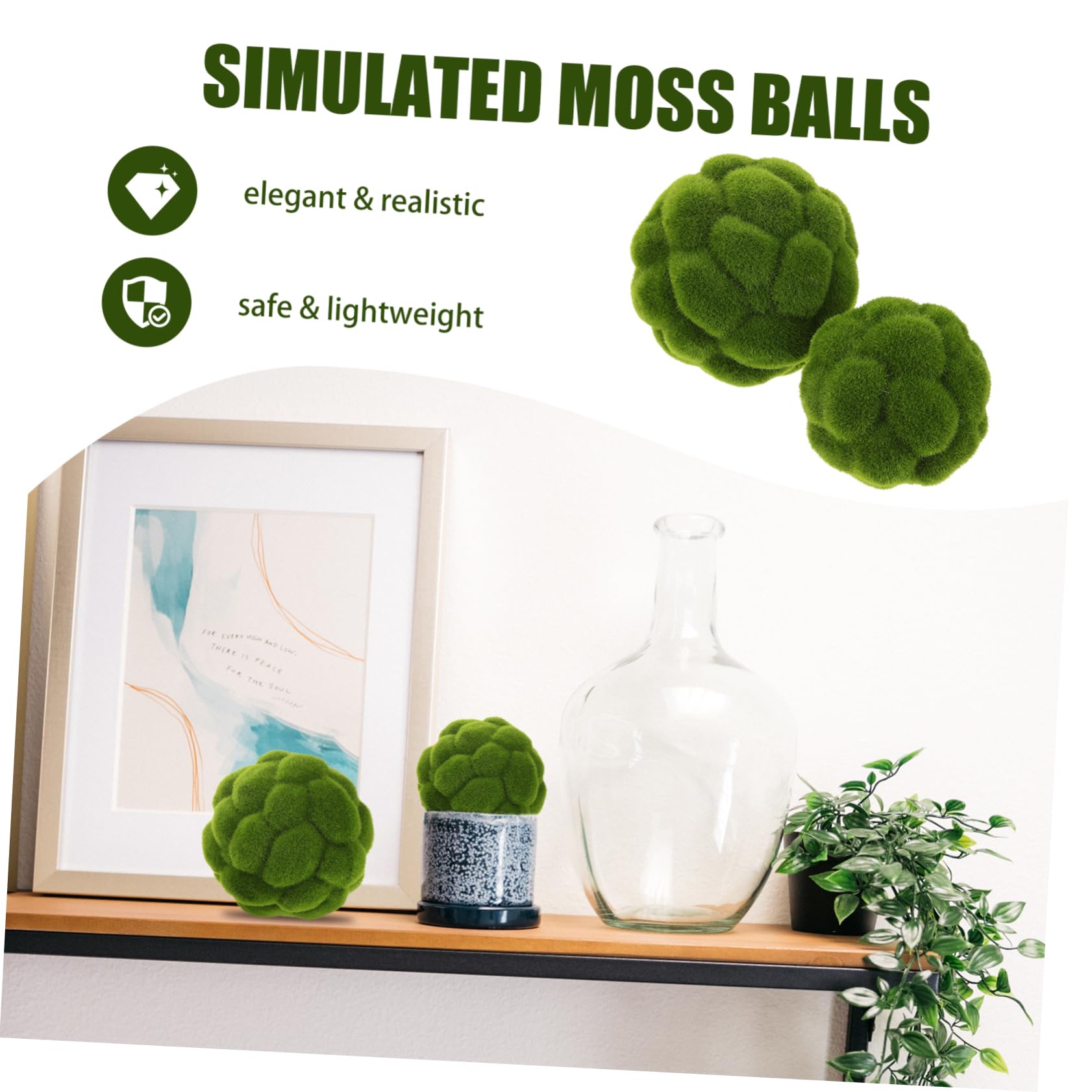 ULTECHNOVO 6 Stck. Künstliche Mooskugeln Dekorative Topiary Bälle für Garten Hochzeit und Party Flexibel und Langlebige Deko für und Außenbereich