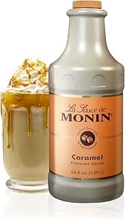 Monin Gourmet Caramel Sauce 64 oz - Rich Buttery Flavor for Coffee, Desserts, Snacks | Gluten-Free Non-GMO