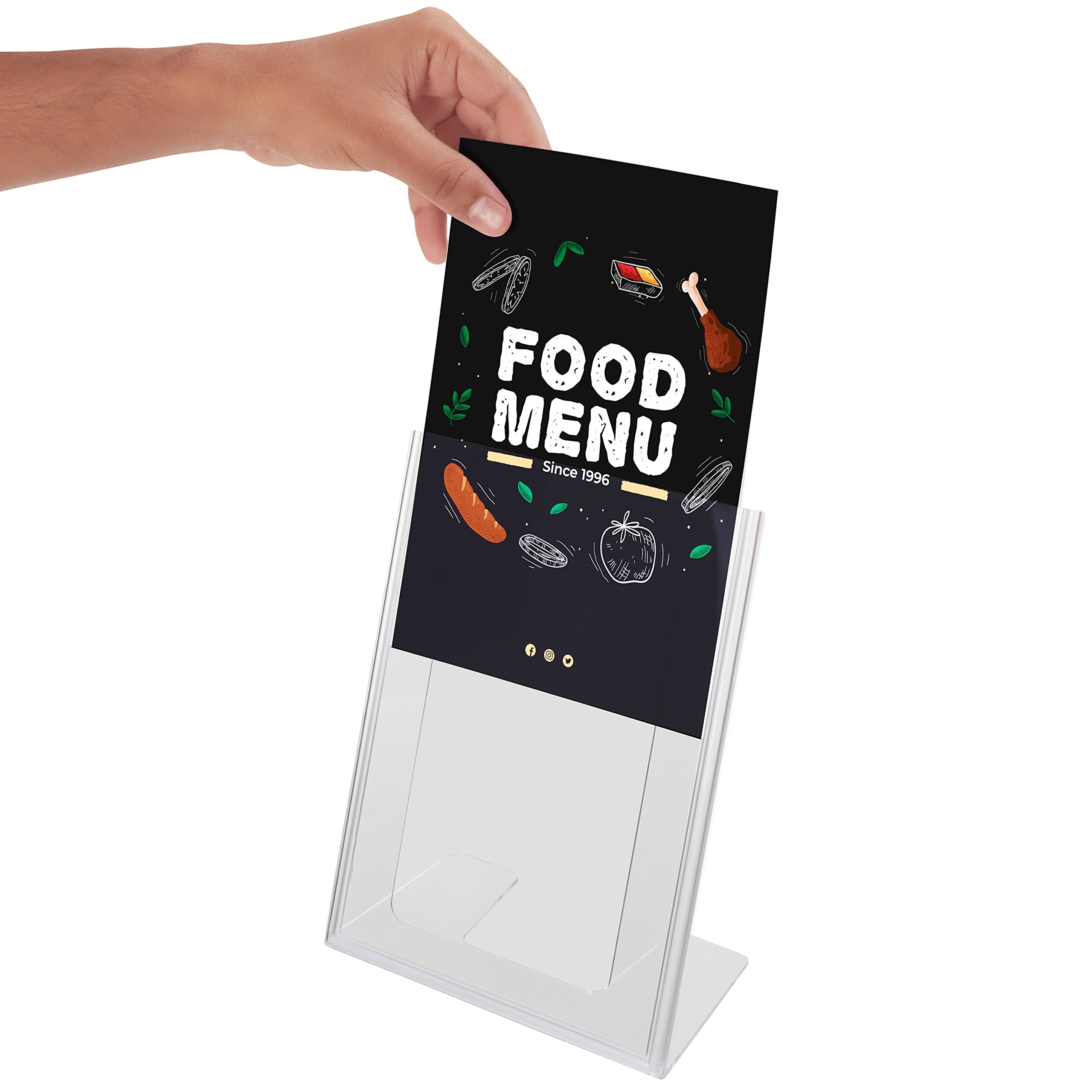 Buy Kurtzy A5 Clear Plastic Sign Holder (6 Pack) Slanted Portrait