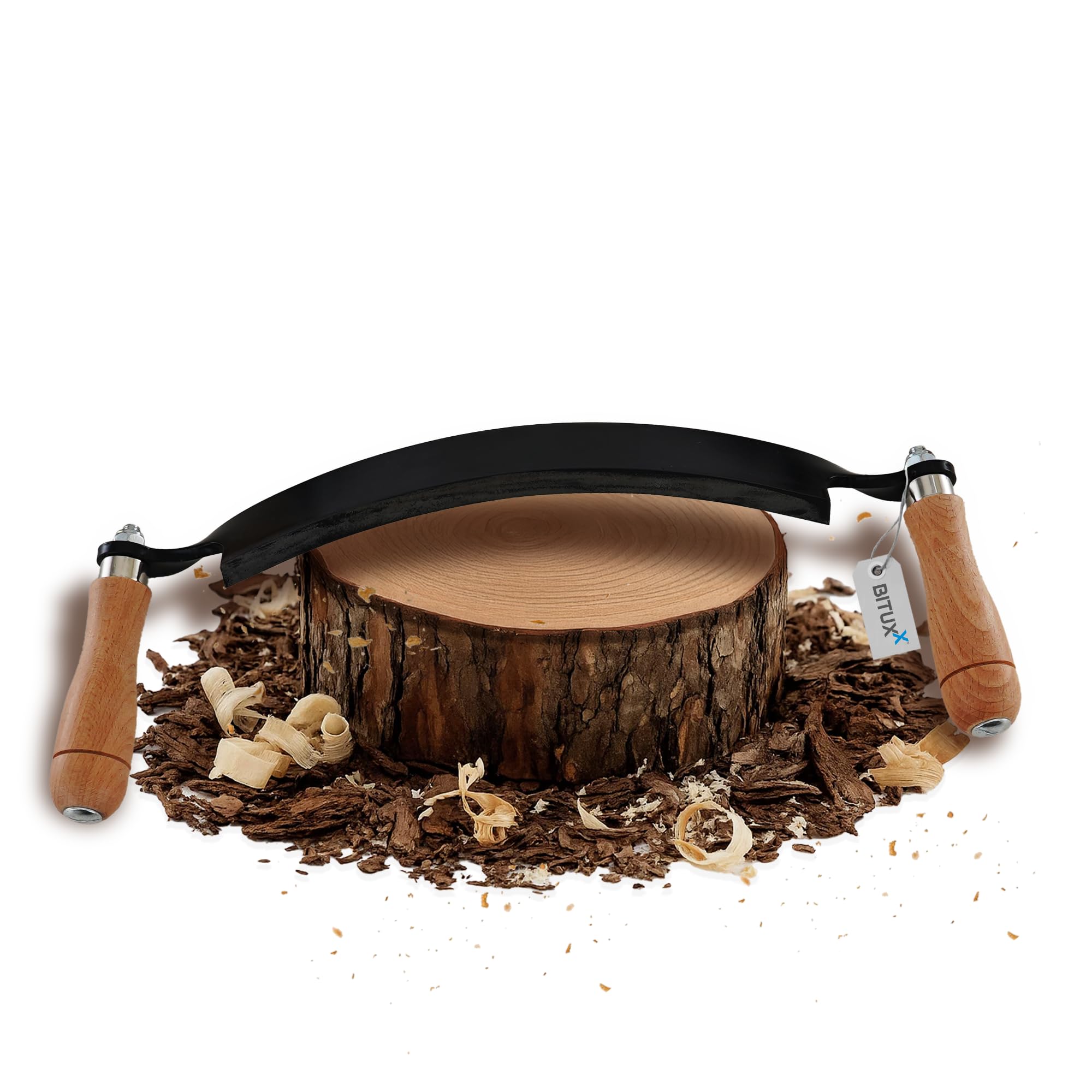 Bituxx Zugmesser für Holz Ziehmesser Schäleisen Zieheisen gebogen 10"