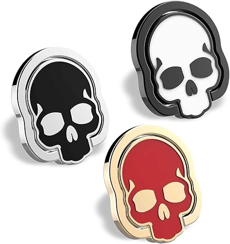 Miniatura 8 de homEdge Anillo de agarre de calavera para teléfono celular, juego de 2 paquetes de soporte ajustable de 360, adecuado para soporte magnético de