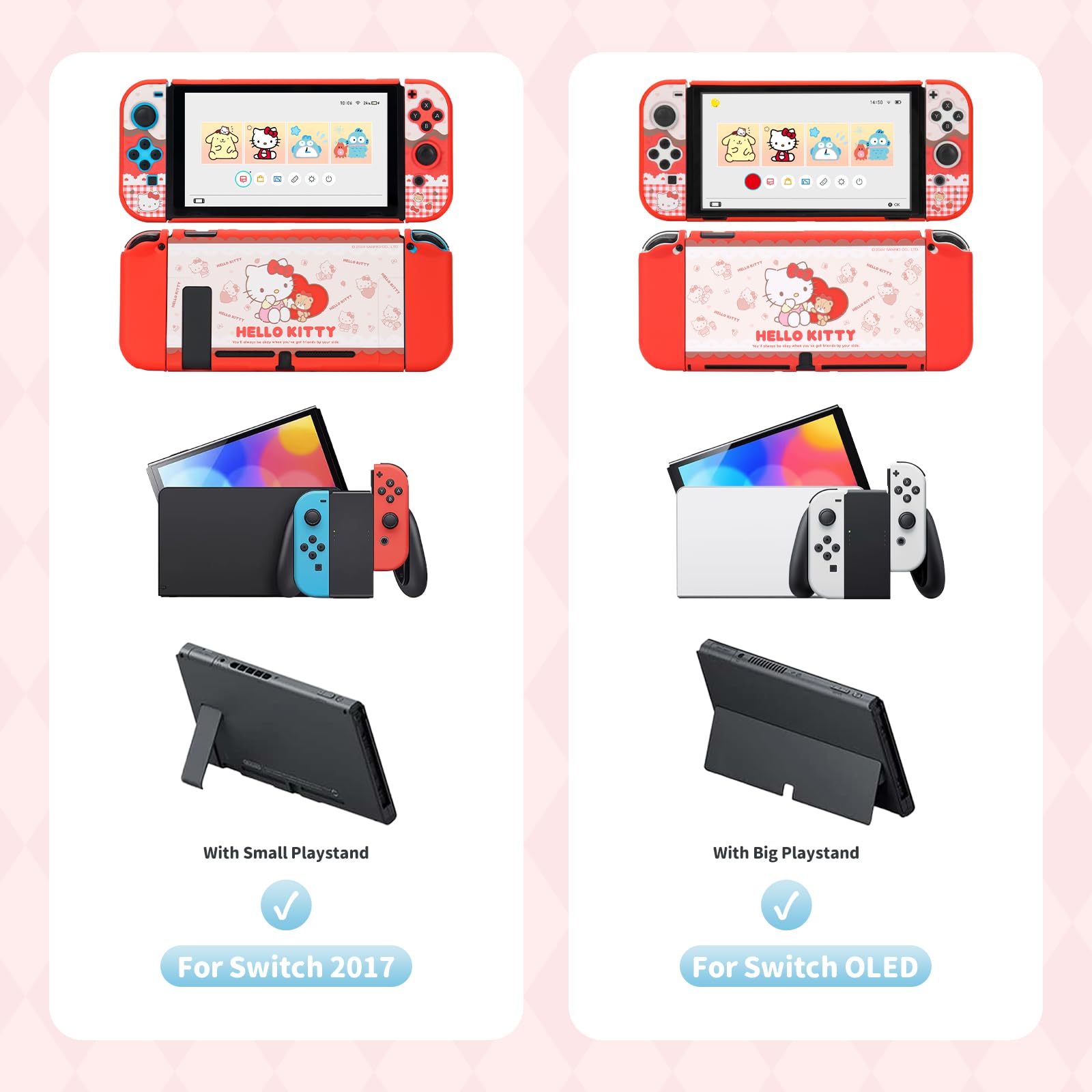 Kuitmor-Schutzhülle für Switch OLED, schlanke, kratzfestes und stoßdämpfendes Design, Original-Controller-Cover-Skins