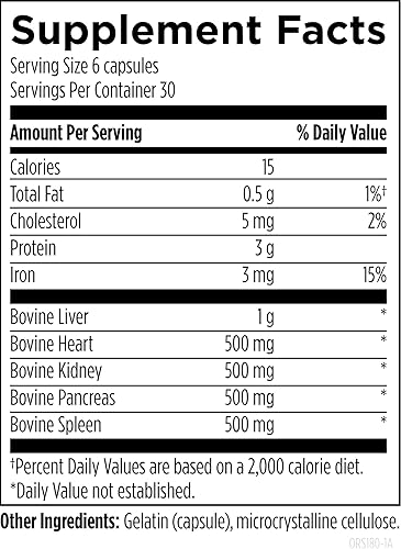 Miniatura 2 de Designs for Health Organ Synergy - Suplementos de órganos bovinos - 100% órganos de carne de res alimentados con pasto con hígado, corazón,