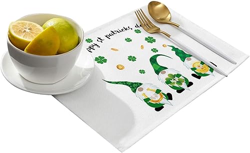 Vista 584 de Juego de 6 manteles individuales rojos para el día de San Valentín, diseño de corazón de San Valentín, resistentes al calor, lavables, manteles