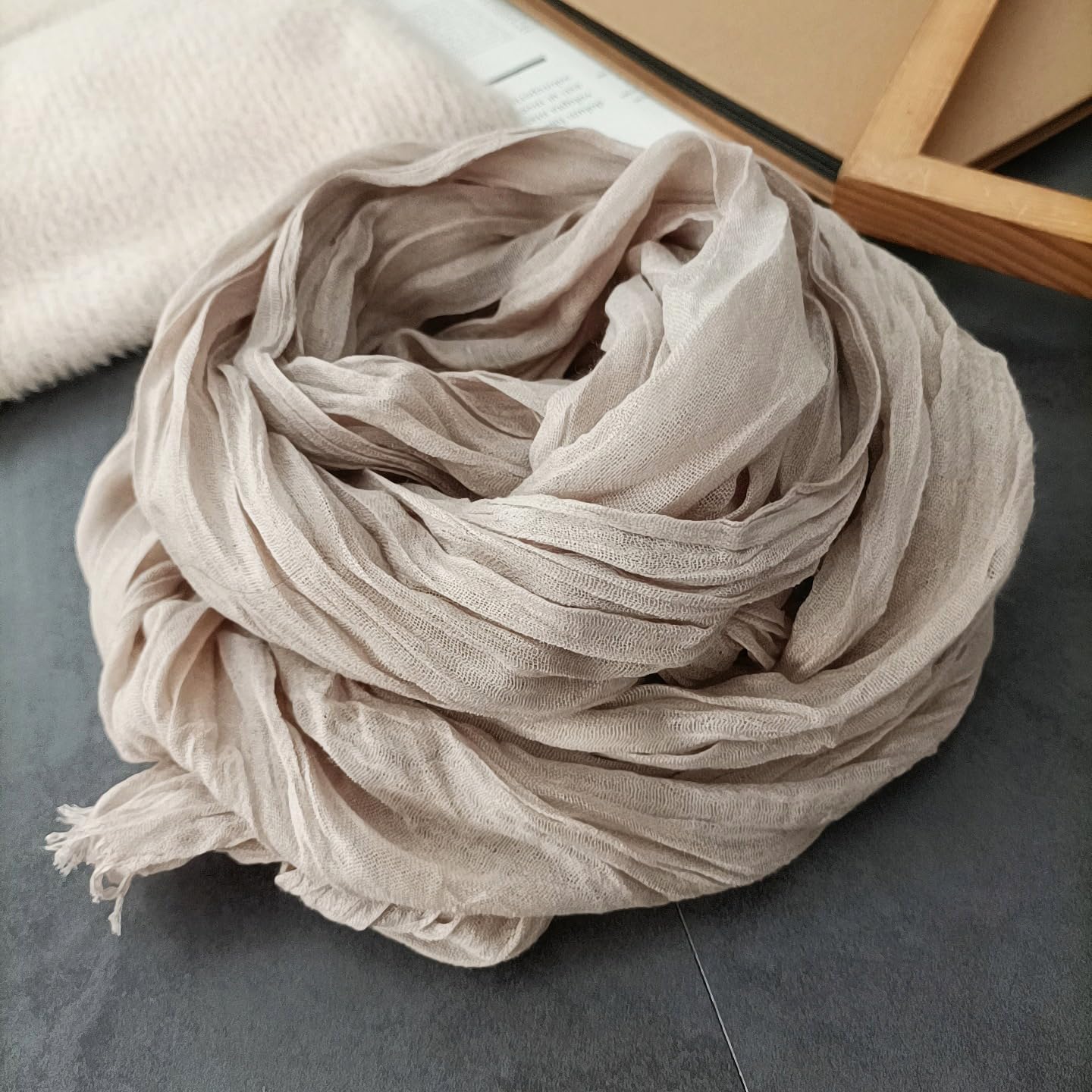 3 Packs Cotton Hemp Shawl Wrap Long Head Neck Scarf for Women and Men Lightweight Four Season Use - Image 8