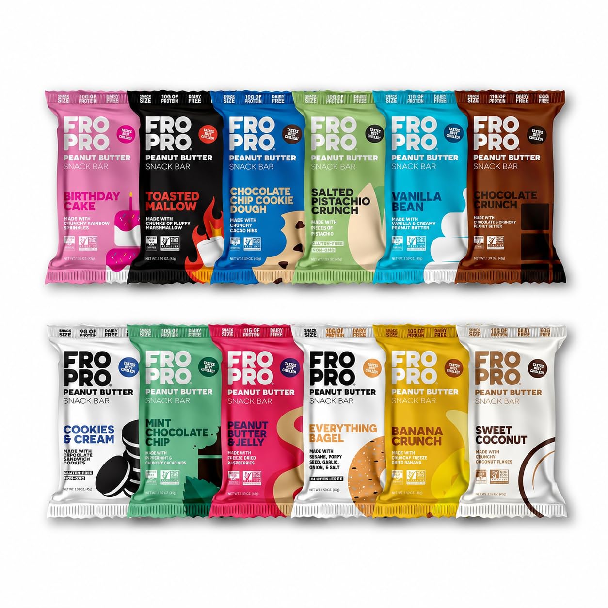 FROPRO Variety Sampler Plant Protein Bars, Gluten Free Snack Bars, 12 Pack — Amazon image 4
