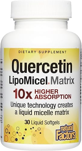 Natural Factors, Quercetina LipoMicel Matrix para una absorción superior, 30 unidades