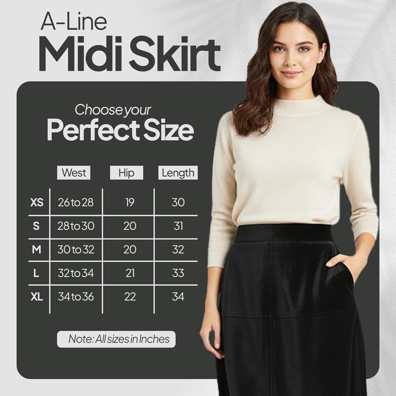 Women’s Faux Leather Midi Skirt – High Waisted Stretch PU – A-Line or Pencil – Office & Casual – S to XL - Image 3