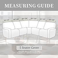 Vista 6 de Fundas 100% impermeables para sofá reclinable seccional, fundas para sofá reclinable en forma de L, funda para sofá seccional de esquina